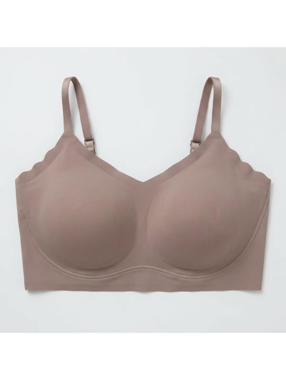 True & Co. Full Cup Plunge Bra XL Nude Taupe Adjustable Straps